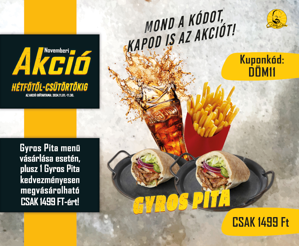 November Gyros pita akció